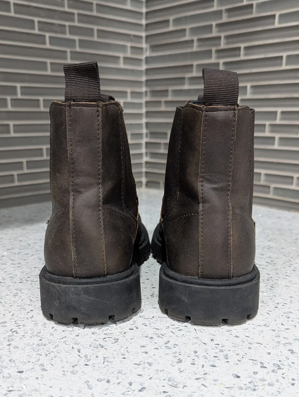 Zara Kids Dark Brown Chelsea Boot Elastic Pull On Big Boys Size 32 1